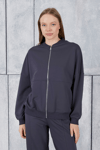 Fancy Kadın Bomber Yaka İçi Şardonsuz Fermuarlı Oversize Fit Sweatshirt-Sweatshirt-Tf The Fancy For You-9393swt-