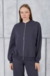 Fancy Kadın Bomber Yaka İçi Şardonsuz Fermuarlı Oversize Fit Sweatshirt-Sweatshirt-Tf The Fancy For You-9393swt-