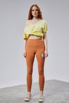 Fancy Kadın Kalp Detaylı Yüksek Bel Slim Fit Tayt Turuncu-YENİ GELENLER-Tf The Fancy For You-8621-