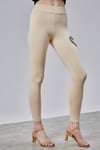 Fancy Kadın Kalp Detaylı Yüksek Bel Slim Fit Tayt Bej-YENİ GELENLER-Tf The Fancy For You-8621-