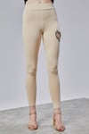 Fancy Kadın Kalp Detaylı Yüksek Bel Slim Fit Tayt Bej-YENİ GELENLER-Tf The Fancy For You-8621-