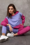 Fancy Kadın Kapüşonlu Nakışlı Kanguru Cepli Renk Bloklu Eşofman Takımı-Eşofman Takımı-Tf The Fancy For You-8165tkm-