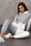 Fancy Kadın Kapüşonlu Nakışlı Kanguru Cepli Renk Bloklu Eşofman Takımı-Eşofman Takımı-Tf The Fancy For You-8165tkm-
