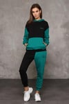 Fancy Kadın Kapüşonlu Nakışlı Kanguru Cepli Renk Bloklu Eşofman Takımı-Eşofman Takımı-Tf The Fancy For You-8165tkm-