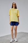 Fancy Kadın Oversize Kalıp Bisiklet Yaka %100 Pamuk Basic T-shirt Beyaz-T-SHİRT-Tf The Fancy For You-9449-Kadın Oversize Kalıp Bisiklet Yaka %100 Pamuk Basic Tişört 