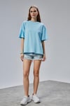 Fancy Kadın Oversize Kalıp Bisiklet Yaka %100 Pamuk Basic T-shirt Beyaz-T-SHİRT-Tf The Fancy For You-9449-Kadın Oversize Kalıp Bisiklet Yaka %100 Pamuk Basic Tişört 