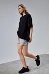 Fancy Kadın Oversize Kalıp Bisiklet Yaka %100 Pamuk Basic T-shirt Beyaz-T-SHİRT-Tf The Fancy For You-9449-Kadın Oversize Kalıp Bisiklet Yaka %100 Pamuk Basic Tişört 