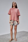 Fancy Kadın Oversize Kalıp Bisiklet Yaka %100 Pamuk Basic T-shirt Beyaz-T-SHİRT-Tf The Fancy For You-9449-Kadın Oversize Kalıp Bisiklet Yaka %100 Pamuk Basic Tişört 