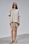 Fancy Kadın Oversize Kalıp Bisiklet Yaka %100 Pamuk Basic T-shirt Beyaz-T-SHİRT-Tf The Fancy For You-9449-Kadın Oversize Kalıp Bisiklet Yaka %100 Pamuk Basic Tişört 