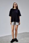 Fancy Kadın Oversize Kalıp Bisiklet Yaka %100 Pamuk Basic T-shirt Beyaz-T-SHİRT-Tf The Fancy For You-9449-Kadın Oversize Kalıp Bisiklet Yaka %100 Pamuk Basic Tişört 