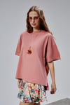 Fancy Kadın Oversize Kalıp Bisiklet Yaka %100 Pamuk Basic T-shirt Beyaz-T-SHİRT-Tf The Fancy For You-9449-Kadın Oversize Kalıp Bisiklet Yaka %100 Pamuk Basic Tişört 