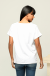 Fancy Kadın V Yaka Yarasa Kollu Basic Tişört-T-Shirt-Tf The Fancy For You-7088-