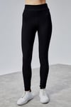 Fancy Kadın Yüksek Bel Siyah Basic Slim Fit Tayt-TAYT-Tf The Fancy For You-8340-Kadın Yüksek Bel Toparlayıcı Spor Tayt