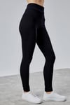Fancy Kadın Yüksek Bel Siyah Basic Slim Fit Tayt-TAYT-Tf The Fancy For You-8340-Kadın Yüksek Bel Toparlayıcı Spor Tayt