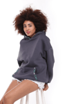 Fancy Nakış Detaylı Kapüşonlu Şardonlu Oversize Sweatshirt-Sweatshirt-Tf The Fancy For You-9032-