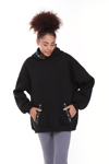 Fancy Nakış Detaylı Kapüşonlu Şardonlu Oversize Sweatshirt-Sweatshirt-Tf The Fancy For You-9032-