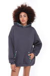 Fancy Nakış Detaylı Kapüşonlu Şardonlu Oversize Sweatshirt-Sweatshirt-Tf The Fancy For You-9032-