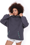 Fancy Nakış Detaylı Kapüşonlu Şardonlu Oversize Sweatshirt-Sweatshirt-Tf The Fancy For You-9032-