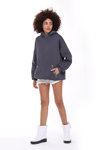 Fancy Nakış Detaylı Kapüşonlu Şardonlu Oversize Sweatshirt-Sweatshirt-Tf The Fancy For You-9032-