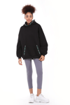 Fancy Nakış Detaylı Kapüşonlu Şardonlu Oversize Sweatshirt-Sweatshirt-Tf The Fancy For You-9032-