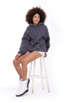 Fancy Nakış Detaylı Kapüşonlu Şardonlu Oversize Sweatshirt-Sweatshirt-Tf The Fancy For You-9032-