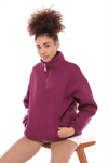 Fancy Yarım Fermuarlı Yandan Cepli Sweatshirt-Sweatshirt-Tf The Fancy For You-8835-