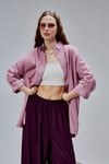 Kadın Apoletli Katlamalı Uzun Kol Oversize Gül Kurusu Gömlek-Gömlek -Tf The Fancy For You-7074-1-Kadın Apoletli Katlamalı Uzun Kol Oversize Gül Kurusu Gömlek