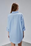 Kadın Apoletli Katlamalı Uzun Kol Oversize Mavi Gömlek-Gömlek -Tf The Fancy For You-7074-4-Kadın Apoletli Katlamalı Uzun Kol Oversize Mavi Gömlek