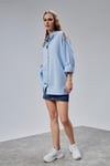 Kadın Apoletli Katlamalı Uzun Kol Oversize Gömlek -GÖMLEK-Tf The Fancy For You-7074-Kadın %100 Pamuklu Kol Katlamalı Apoletli Bol Kesim Oversize Basic Keten Gömlek 
