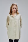 Kadın Apoletli Katlamalı Uzun Kol Oversize Gömlek -Gömlek -Tf The Fancy For You-7074-Kadın %100 Pamuklu Kol Katlamalı Apoletli Bol Kesim Oversize Basic Keten Gömlek 