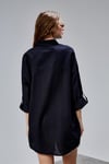 Kadın Apoletli Katlamalı Uzun Kol Oversize Gömlek -GÖMLEK-Tf The Fancy For You-7074-Kadın %100 Pamuklu Kol Katlamalı Apoletli Bol Kesim Oversize Basic Keten Gömlek 