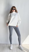 Kadın Balıkçı Yaka Uzun Kollu Basic Sweatshirt - Ekru -Sweatshirt-Tf The Fancy For You-83041-Kadın Bisiklet Yaka Düşük Kollu Basic Sweatshirt 