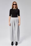 Kadın Bel Lastikli Double Face Kumaş Pileli Geniş Paça Pantolon -PANTOLON-Tf The Fancy For You-97514-Kadın Pileli Model Kumaş Geniş Pantolon