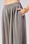 Kadın Bel Lastikli Double Face Kumaş Pileli Geniş Paça Pantolon -PANTOLON-Tf The Fancy For You-97514-Kadın Pileli Model Kumaş Geniş Pantolon