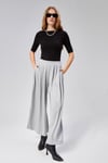 Kadın Bel Lastikli Double Face Kumaş Pileli Geniş Paça Pantolon -PANTOLON-Tf The Fancy For You-97514-Kadın Pileli Model Kumaş Geniş Pantolon
