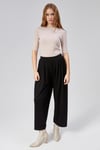 Kadın Bel Lastikli Double Face Kumaş Pileli Geniş Paça Pantolon -PANTOLON-Tf The Fancy For You-97514-Kadın Pileli Model Kumaş Geniş Pantolon