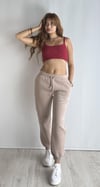 Kadın Bel Lastikli Polarlı Lastik Paça Bej Eşofman Altı-Pantolon-Tf The Fancy For You-8741-2-Kadın Bel Lastikli Polarlı Lastik Paça Bej Eşofman Altı