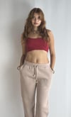Kadın Bel Lastikli Polarlı Lastik Paça Bej Eşofman Altı-Pantolon-Tf The Fancy For You-8741-2-Kadın Bel Lastikli Polarlı Lastik Paça Bej Eşofman Altı