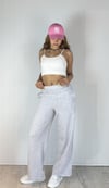 Kadın Bel Lastikli Yüksel Bel Geniş Paça Gri Pantolon -Pantolon-Tf The Fancy For You-gripntln1-Kadın Bel Lastikli Yüksel Bel Geniş Paça Gri Pantolon 