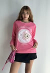 Kadın Bisiklet Yaka Baskı Detaylı Sweatshirt - Pembe-Sweatshirt-Tf The Fancy For You-69504-Kadın Bisiklet Yaka Baskı Detaylı Sweatshirt