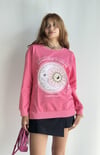 Kadın Bisiklet Yaka Baskı Detaylı Sweatshirt - Pembe-Sweatshirt-Tf The Fancy For You-69504-Kadın Bisiklet Yaka Baskı Detaylı Sweatshirt