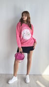 Kadın Bisiklet Yaka Baskı Detaylı Sweatshirt - Pembe-Sweatshirt-Tf The Fancy For You-69504-Kadın Bisiklet Yaka Baskı Detaylı Sweatshirt