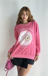 Kadın Bisiklet Yaka Baskı Detaylı Sweatshirt - Pembe-Sweatshirt-Tf The Fancy For You-69504-Kadın Bisiklet Yaka Baskı Detaylı Sweatshirt