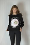Kadın Bisiklet Yaka Baskı Detaylı Sweatshirt - Siyah -Sweatshirt-Tf The Fancy For You-69501-Kadın Bisiklet Yaka Baskı Detaylı Sweatshirt