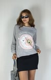 Kadın Bisiklet Yaka Baskı Detaylı Sweatshirt - Gri-Sweatshirt-Tf The Fancy For You-69503-Kadın Bisiklet Yaka Baskı Detaylı Sweatshirt