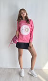 Kadın Bisiklet Yaka Baskı Detaylı Sweatshirt - Pembe-Sweatshirt-Tf The Fancy For You-69504-Kadın Bisiklet Yaka Baskı Detaylı Sweatshirt