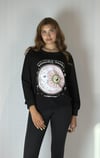 Kadın Bisiklet Yaka Baskı Detaylı Sweatshirt - Siyah -Sweatshirt-Tf The Fancy For You-69501-Kadın Bisiklet Yaka Baskı Detaylı Sweatshirt