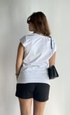 Kadın Bisiklet Yaka Baskılı Kısa Kollu Oversize Beyaz Tişört -T-shirt-Tf The Fancy For You-8412-2-Kadın Bisiklet Yaka Baskılı Kısa Kollu Oversize Beyaz Tişört 