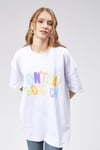 Kadın Bisiklet Yaka Baskılı Kısa Kollu Oversize Beyaz Tişört -T-shirt-Tf The Fancy For You-7733-2-Kadın Bisiklet Yaka Baskılı Kısa Kollu Oversize Beyaz Tişört 