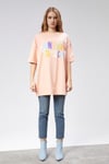 Kadın Bisiklet Yaka Baskılı Kısa Kollu Oversize Pudra Tişört -T-shirt-Tf The Fancy For You-7733-4-Kadın Bisiklet Yaka Baskılı Kısa Kollu Oversize Pudra Tişört 